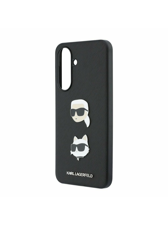 Karl Lagerfeld Karl Lagerfeld Liquid Silicone Metal Karl and Choupette Hátsó Tok Samsung Galaxy A37-hez Black