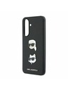 Karl Lagerfeld Karl Lagerfeld Liquid Silicone Metal Karl and Choupette Hátsó Tok Samsung Galaxy A37-hez Black