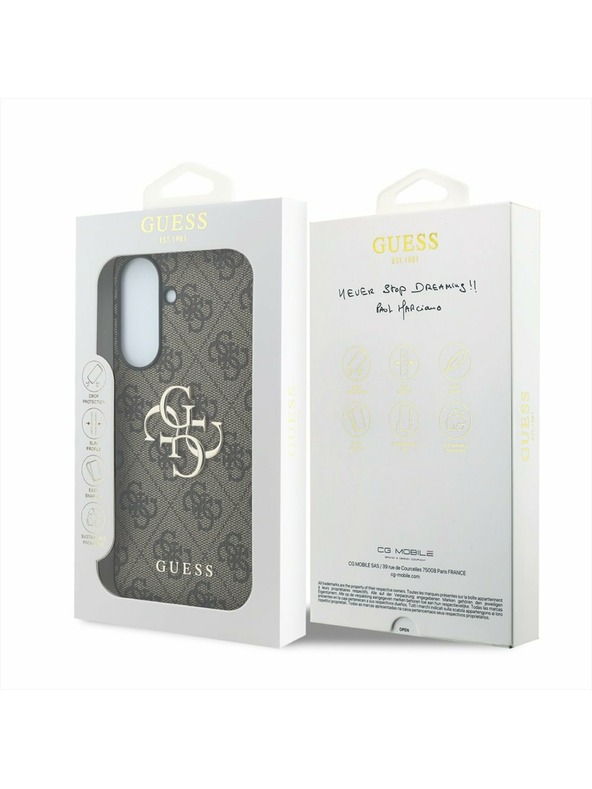 Guess Guess PU 4G Metal Logo Hátsó Tok Samsung Galaxy A57-hez Brown