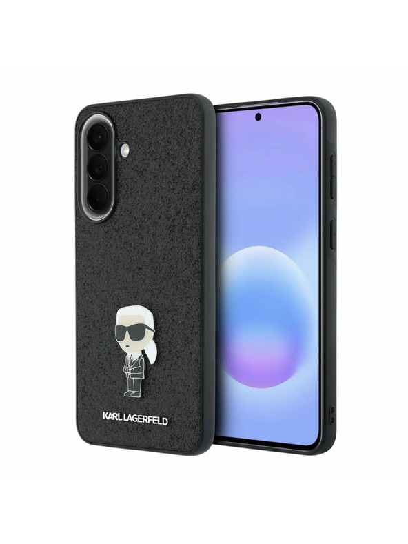 Karl Lagerfeld Karl Lagerfeld Fixed Glitter Metal Ikonik Hátsó Tok Samsung Galaxy A57-hez Black
