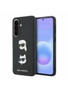 Karl Lagerfeld Karl Lagerfeld Liquid Silicone Metal Karl and Choupette Hátsó Tok Samsung Galaxy A57-hez Black