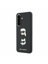 Karl Lagerfeld Karl Lagerfeld Liquid Silicone Metal Karl and Choupette Hátsó Tok Samsung Galaxy A57-hez Black