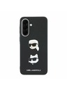 Karl Lagerfeld Karl Lagerfeld Liquid Silicone Metal Karl and Choupette Hátsó Tok Samsung Galaxy A57-hez Black