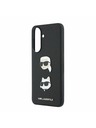 Karl Lagerfeld Karl Lagerfeld Liquid Silicone Metal Karl and Choupette Hátsó Tok Samsung Galaxy A57-hez Black