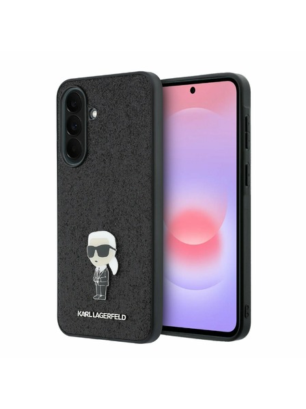 Karl Lagerfeld Karl Lagerfeld Fixed Glitter Metal Ikonik Hátsó Tok Samsung Galaxy A37-hez Black