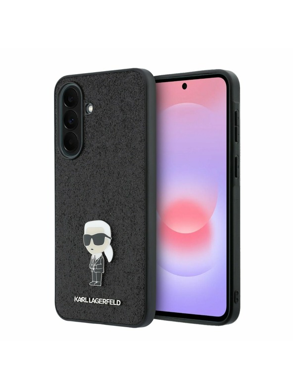 Karl Lagerfeld Karl Lagerfeld Fixed Glitter Metal Ikonik Hátsó Tok Samsung Galaxy A37-hez Black
