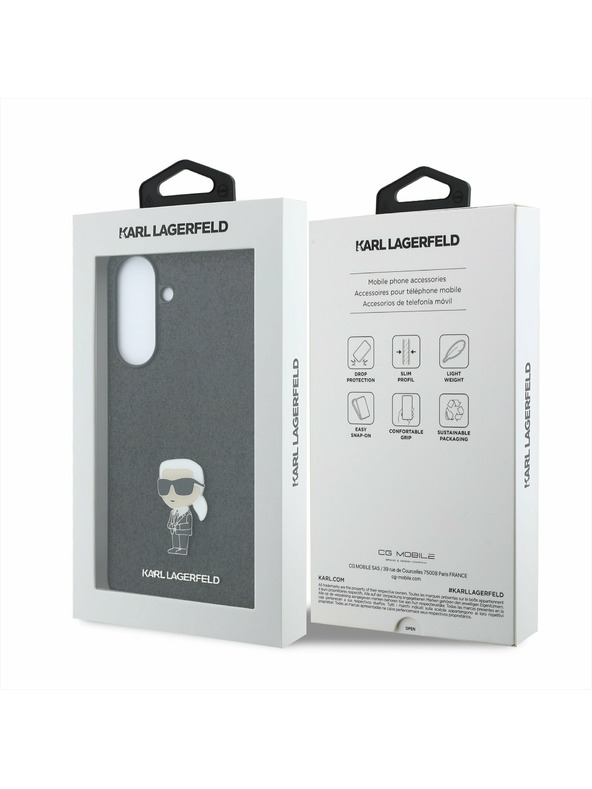 Karl Lagerfeld Karl Lagerfeld Fixed Glitter Metal Ikonik Hátsó Tok Samsung Galaxy A37-hez Black
