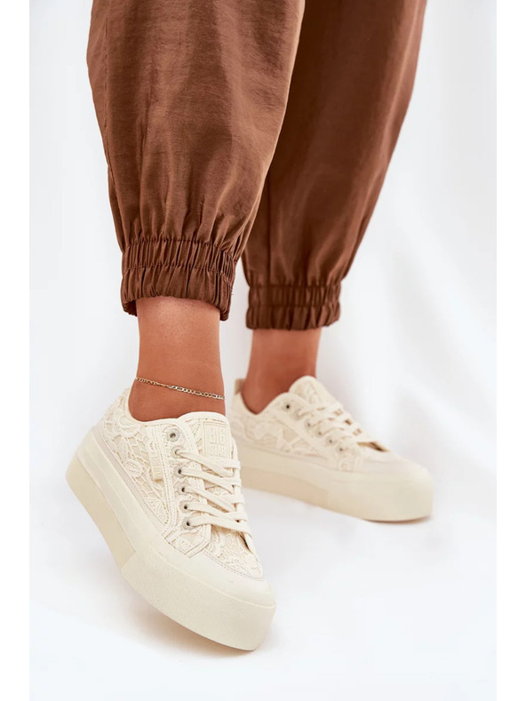 BIG STAR SHOES Női csipkés tornacipő Big Star – bézs