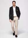 Ombre Clothing Férfi klasszikus slim fit szabású blazer arany gombokkal és Heritage emblémával - fekete V2 OM-BLZB-0166 Ombre Clothing