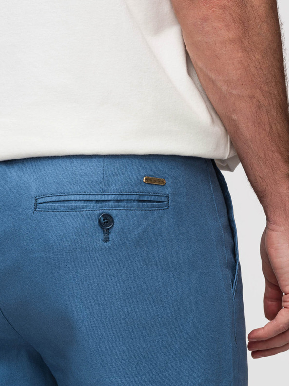 Ombre Clothing Férfi chino nadrág lenvászon keverékből - kék denim V5 P1522 Ombre Clothing