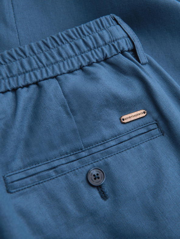 Ombre Clothing Férfi chino nadrág lenvászon keverékből - kék denim V5 P1522 Ombre Clothing