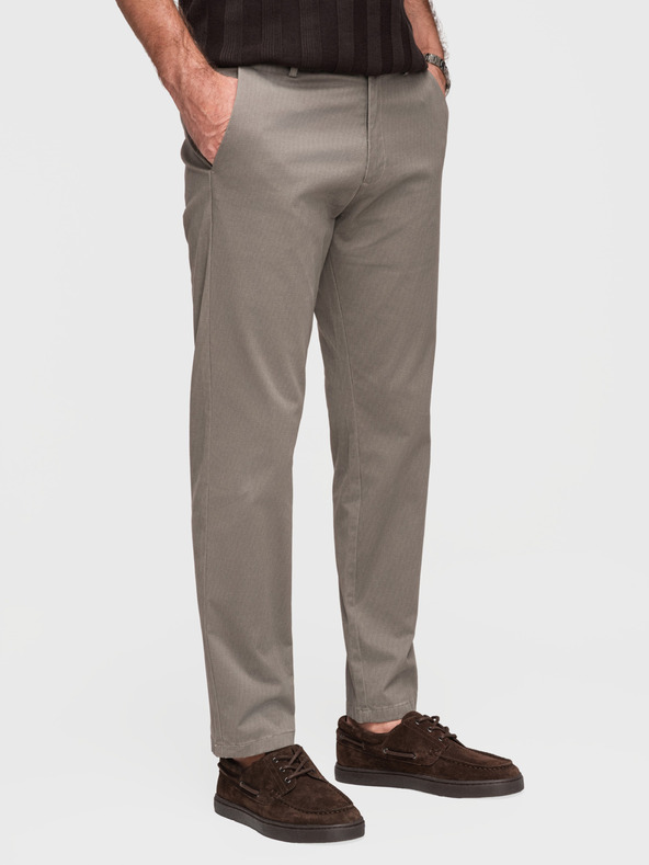 Ombre Clothing Férfi chino nadrág REGULAR FIT finom szerkezettel - szürke V1 P1518 Ombre Clothing