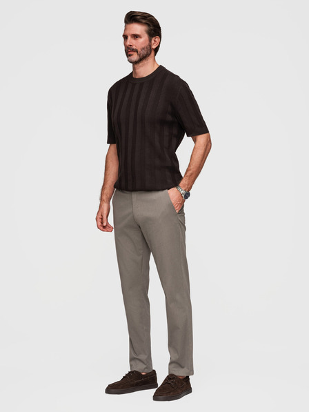 Ombre Clothing Férfi chino nadrág REGULAR FIT finom szerkezettel - szürke V1 P1518 Ombre Clothing