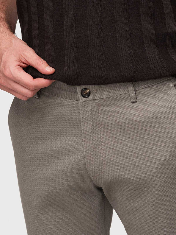 Ombre Clothing Férfi chino nadrág REGULAR FIT finom szerkezettel - szürke V1 P1518 Ombre Clothing