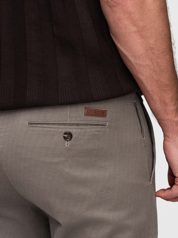 Ombre Clothing Férfi chino nadrág REGULAR FIT finom szerkezettel - szürke V1 P1518 Ombre Clothing