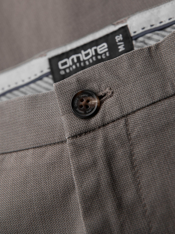 Ombre Clothing Férfi chino nadrág REGULAR FIT finom szerkezettel - szürke V1 P1518 Ombre Clothing