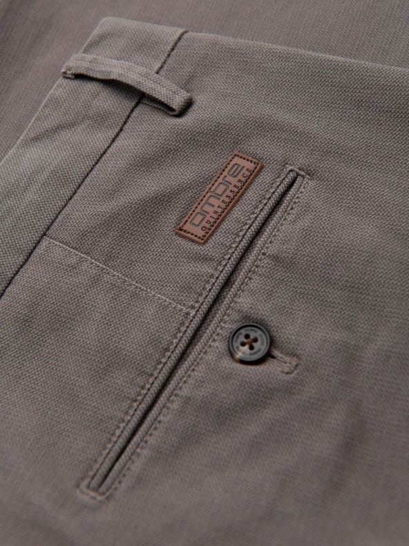 Ombre Clothing Férfi chino nadrág REGULAR FIT finom szerkezettel - szürke V1 P1518 Ombre Clothing