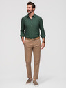 Ombre Clothing Férfi chino nadrág REGULAR FIT finom szerkezettel - sötét bézs V2 P1518 Ombre Clothing