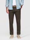 Ombre Clothing Férfi chino nadrág REGULAR FIT finom szerkezettel - sötétzöld V4 P1518 Ombre Clothing