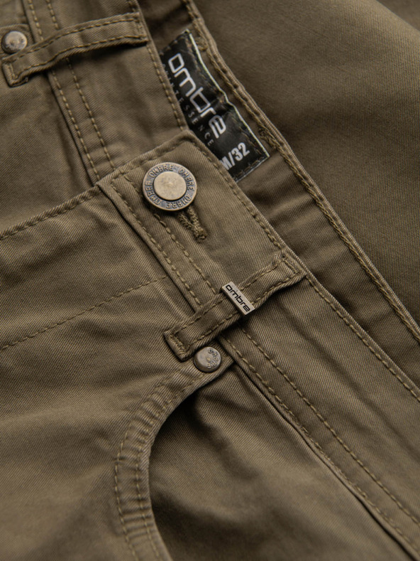 Ombre Clothing Férfi chino nadrág mérethez igazított - oliva V3 O1523 Ombre Clothing