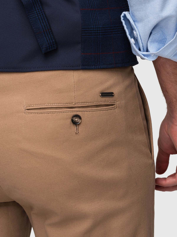 Ombre Clothing Férfi chino nadrág SLIM FIT - világos barna V2 P1524 Ombre Clothing