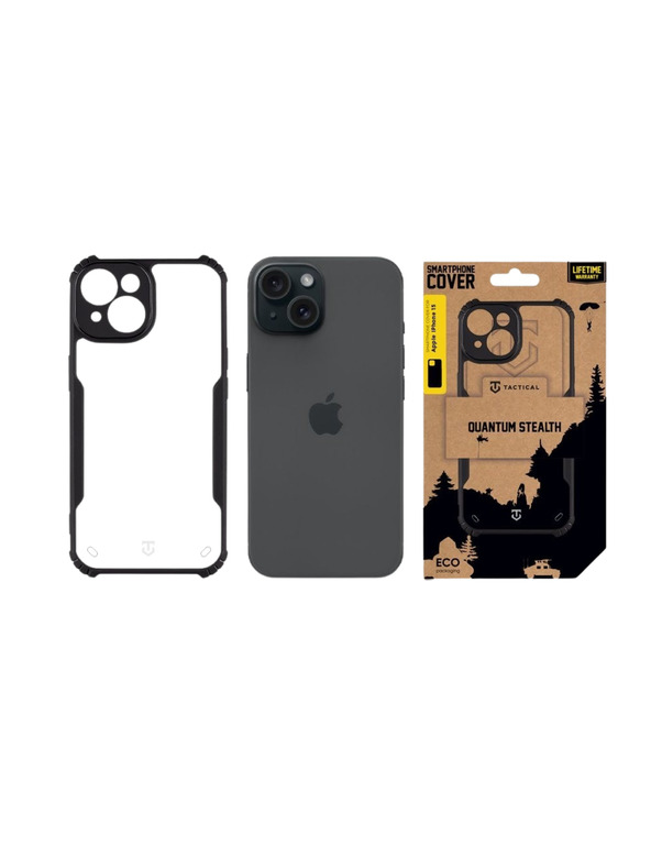 Tactical Tactical Quantum Stealth Tok Apple iPhone 15 Clear/Black számára