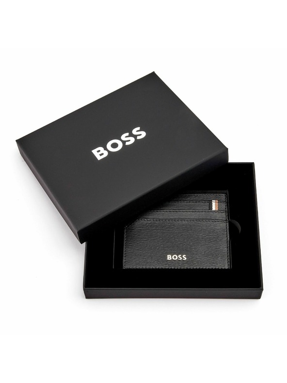 Hugo Boss Hugo Boss Iconic fekete bőr kártyatartó HLC421A