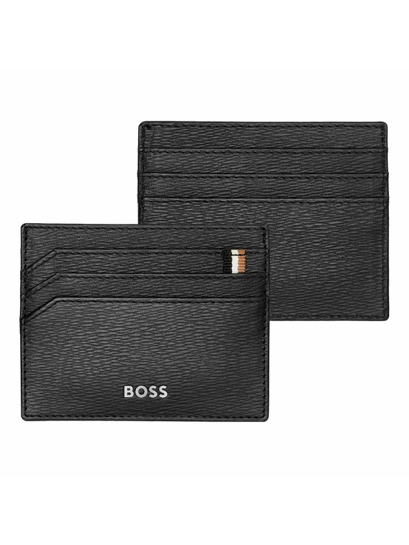 Hugo Boss Hugo Boss Iconic fekete bőr kártyatartó HLC421A