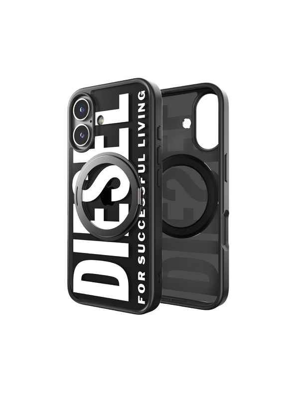 Diesel Diesel iPhone 16 tok állvánnyal és MagSafe-vel fekete-fehér 60203