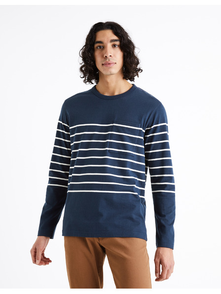 Celio Kék férfi csíkos póló Celio Veboxmlr