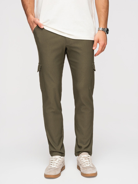 Ombre Clothing Férfi nadrág REGULAR cargo zsebbel - sötét olívazöld V1 P1515 Ombre Clothing