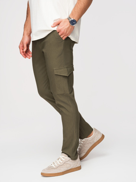 Ombre Clothing Férfi nadrág REGULAR cargo zsebbel - sötét olívazöld V1 P1515 Ombre Clothing