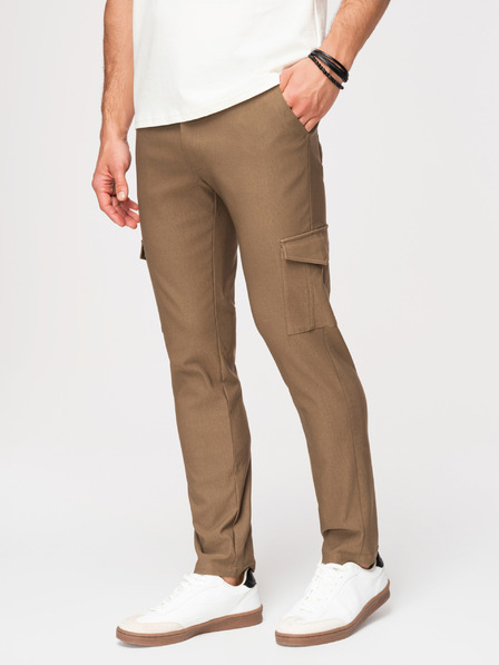 Ombre Clothing Férfi nadrág REGULAR cargo zsebbel - olívazöld V2 P1515 Ombre Clothing