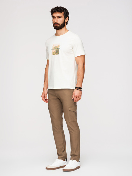 Ombre Clothing Férfi nadrág REGULAR cargo zsebbel - olívazöld V2 P1515 Ombre Clothing