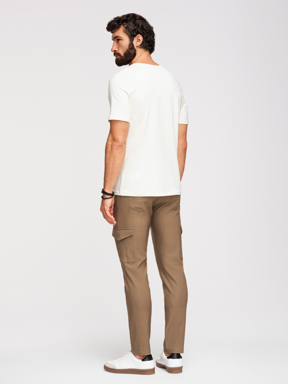 Ombre Clothing Férfi nadrág REGULAR cargo zsebbel - olívazöld V2 P1515 Ombre Clothing