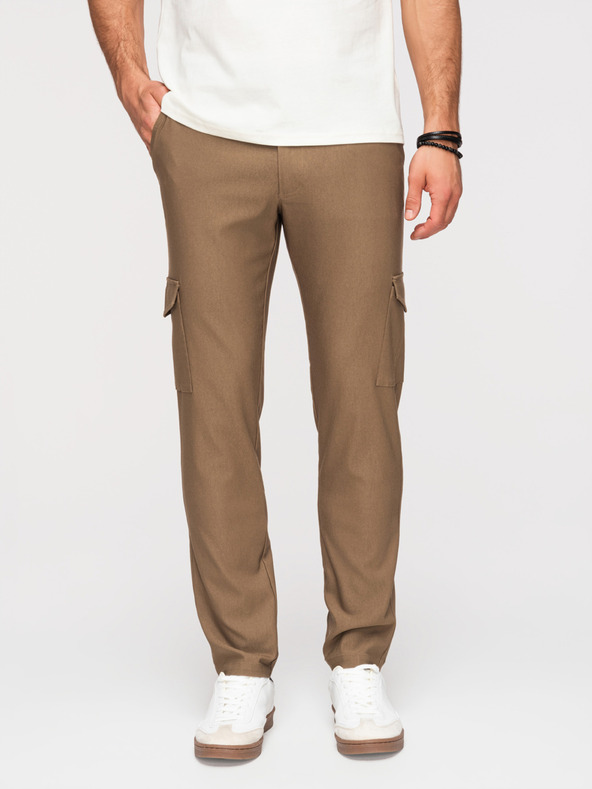 Ombre Clothing Férfi nadrág REGULAR cargo zsebbel - olívazöld V2 P1515 Ombre Clothing