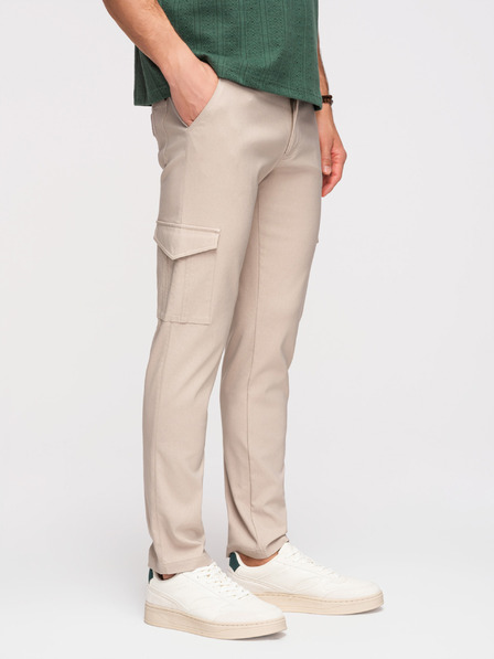 Ombre Clothing Férfi nadrág REGULAR cargo zsebbel - bézs V3 P1515 Ombre Clothing