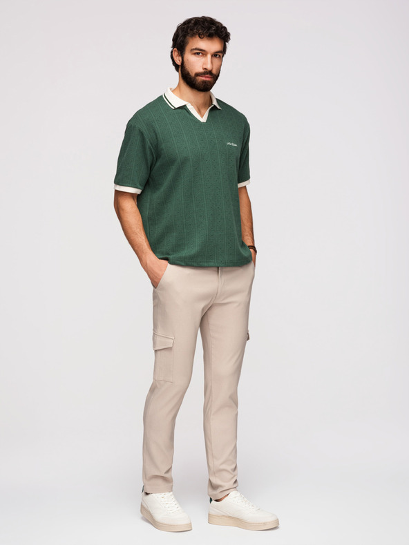 Ombre Clothing Férfi nadrág REGULAR cargo zsebbel - bézs V3 P1515 Ombre Clothing