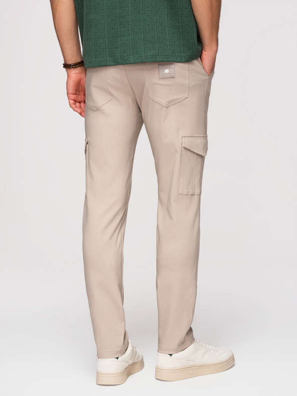 Ombre Clothing Férfi nadrág REGULAR cargo zsebbel - bézs V3 P1515 Ombre Clothing