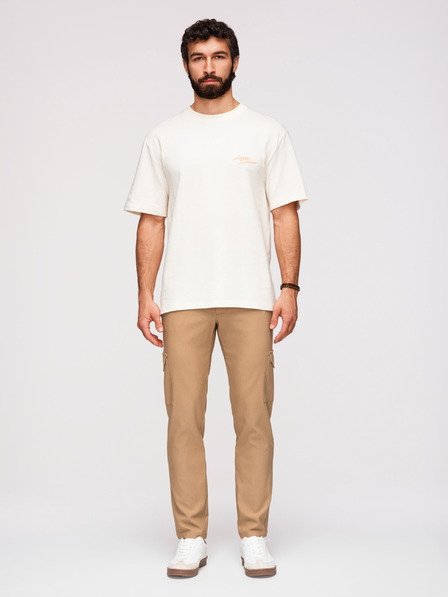 Ombre Clothing Férfi nadrág REGULAR cargo zsebbel - világosbarna V4 P1515 Ombre Clothing