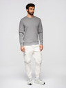 Ombre Clothing Férfi hoodie BASIC kerek nyakkal - szürke Ombre Clothing
