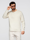 Ombre Clothing Férfi hoodie BASIC kerek nyakkal - krémszínű Ombre Clothing