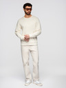 Ombre Clothing Férfi hoodie BASIC kerek nyakkal - krémszínű Ombre Clothing