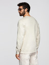 Ombre Clothing Férfi hoodie BASIC kerek nyakkal - krémszínű Ombre Clothing