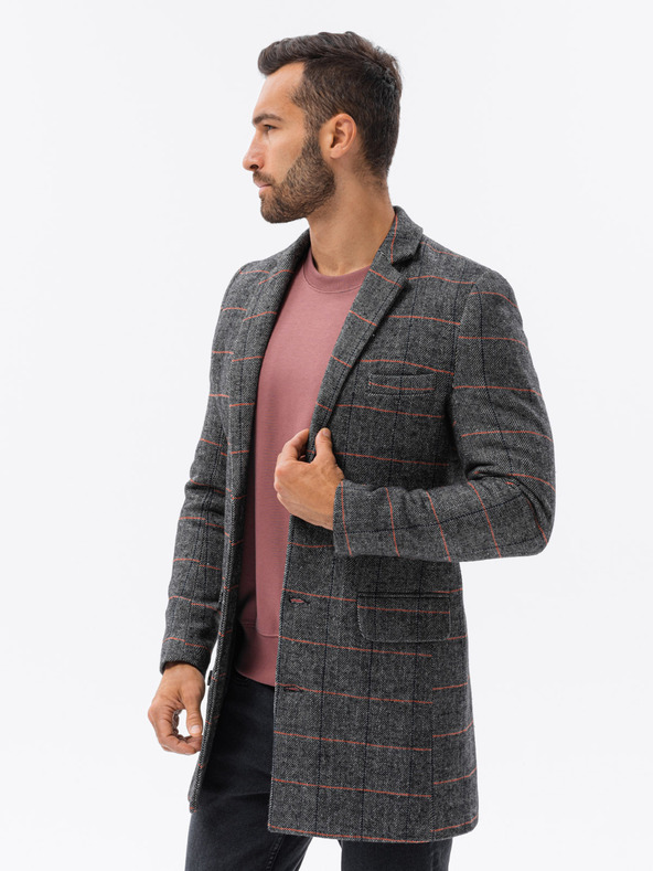 Ombre Clothing Fekete Férfi Ombre Ruházat Kabát C500