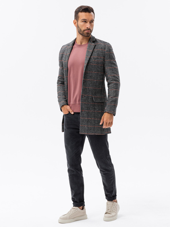 Ombre Clothing Fekete Férfi Ombre Ruházat Kabát C500