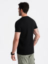 Ombre Clothing Fekete férfi nyomtatott póló Ombre Ruházat