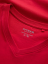Ombre Clothing Piros férfi pamut alap férfi póló Ombre Ruházat