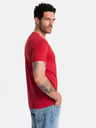 Ombre Clothing Piros férfi pamut alap férfi póló Ombre Ruházat