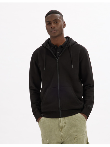 Celio Fekete férfi basic kapucnis pulóver Celio Fethree